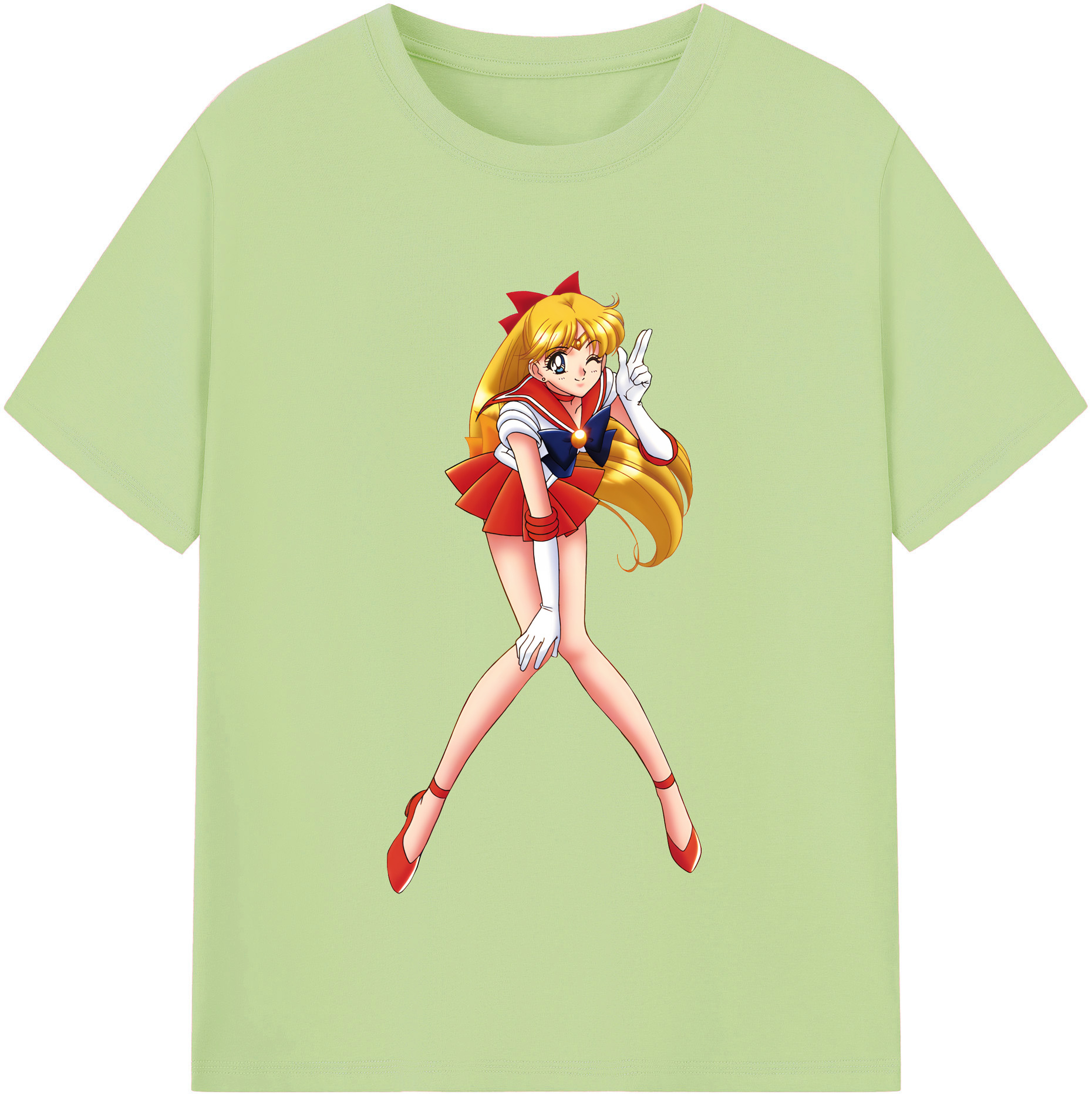 （画像用） 美少女戦士セーラームーン 愛野 美奈子 あいの みなこ Sailor Moon Aino Minako 綿100％半袖Tシャツ（フロントプリント）